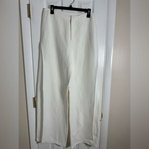 Ralph Lauren Purple Label Cream Wide Leg Pants